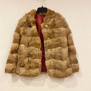 Vintage Rabbit Fur Coat Size Medium GUC